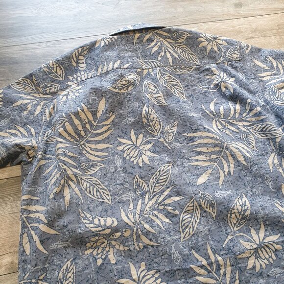 Columbia Men XL Short Sleeve Blue Hawaiian Print Button Shirt Vacation Casual - Picture 7 of 7